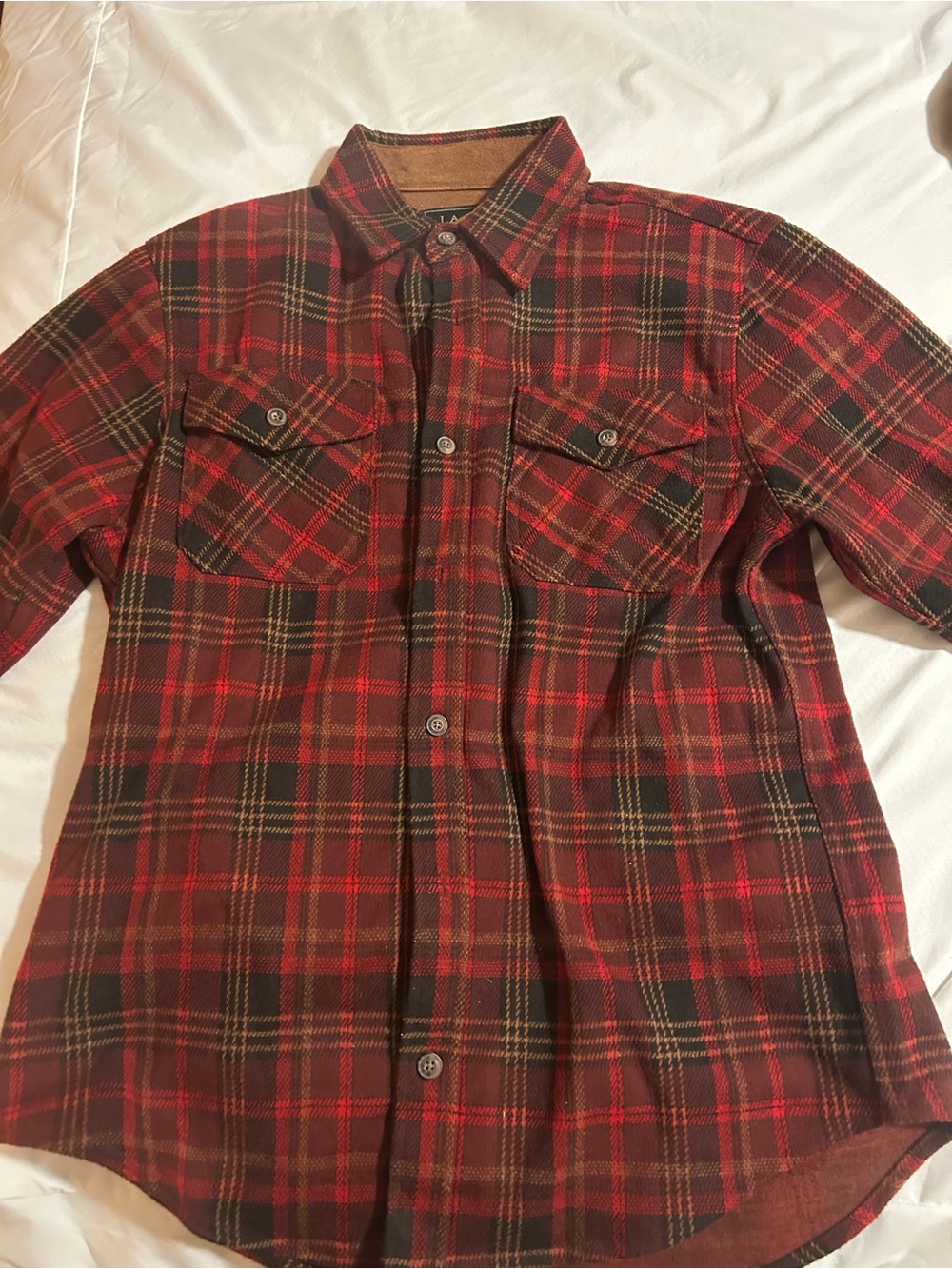 Jachs Red and Black Plaid Button-Down Shirt